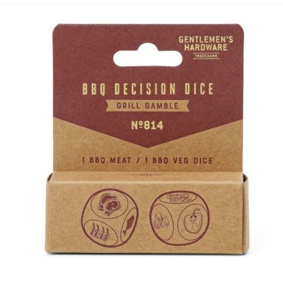 Gentlemen's Hardware Trademark BBQ Decision Wooden Dice Grill Gamble #814 (30mm) - Picture 1 of 7